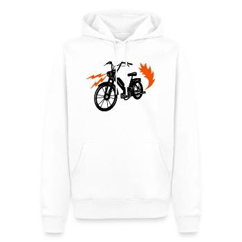Mobylette Mobylette Mobylette Cyclomoteur deux roues - Sweat à capuche Premium bio Homme - blanc - Devant - Nico (187cm)