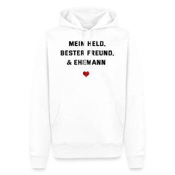 MANN HELD BESTER FREUND EHEMANN PARTNER LIEBLING - Männer Premium Bio Hoodie - Weiß - Vorne - Nico (187cm)