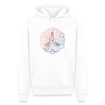 Mandala Aquarelle Summer Tee Water Color Chackra - Sweat à capuche Premium bio Homme - blanc - Devant - Nico (187cm)