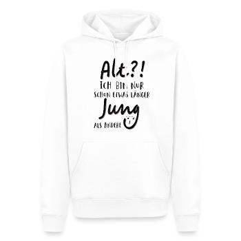 Alt Ich bin nur schon etwas länger jung als Andere - Männer Premium Bio Hoodie - Weiß - Vorne - Nico (187cm)