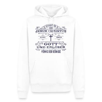 Jesus Christus Shirt für Damen und Herren Christ - Männer Premium Bio Hoodie - Weiß - Vorne - Nico (187cm)