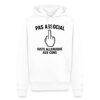 Nicht asozial, nur allergisch gegen Idioten - Männer Premium Bio Hoodie - Weiß - Vorne - Nico (187cm)