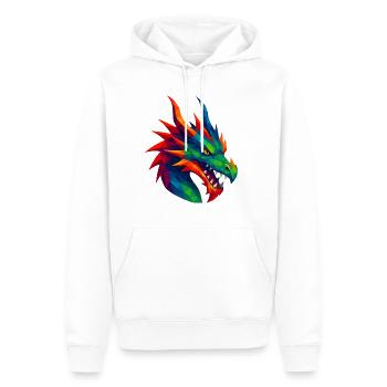 Animaux de style WPAP - Dragon - Sweat à capuche Premium bio Homme - blanc - Devant - Nico (187cm)