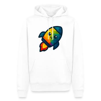 WPAP Polygon Kawaii Stil Baby Spielzeug Rakete - Männer Premium Bio Hoodie - Weiß - Vorne - Nico (187cm)
