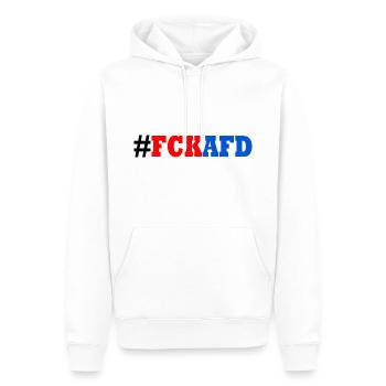 Fck afd - Männer Premium Bio Hoodie - Weiß - Vorne - Nico (187cm)