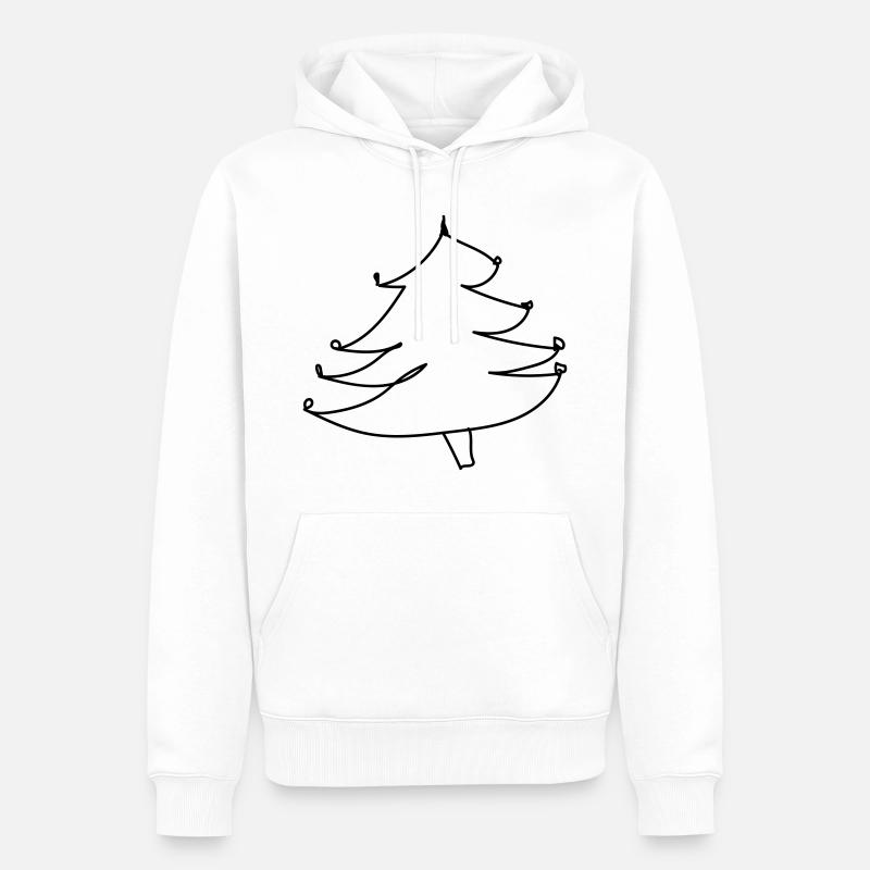 Weihnachtsbaum-Pullover (falscher Weihnachts-Pullover) - Männer Premium Bio Hoodie - Weiß