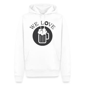 we love beer bier Liebe Symbol Logo icon Grafik - Männer Premium Bio Hoodie - Weiß - Vorne - Nico (187cm)