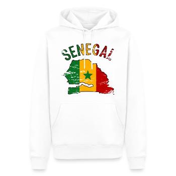 Senegal Flagge Landkarte Silhouette used - Männer Premium Bio Hoodie - Weiß - Vorne - Nico (187cm)