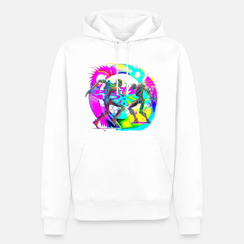 Robots dansants - Sweat à capuche Premium bio Homme - blanc