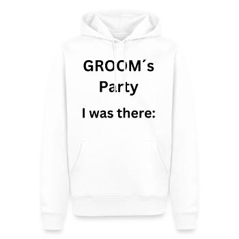 Groom ́s Party - I was there - JGA - Men’s Premium Organic Hoodie - white - Front - Nico (187cm)