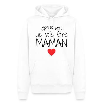 Maman / Fête des Mère / Enfant / Mere / Bébé - Sweat à capuche Premium bio Homme - blanc - Devant - Nico (187cm)