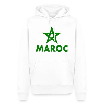 Maroc - Sweat à capuche Premium bio Homme - blanc - Devant - Nico (187cm)