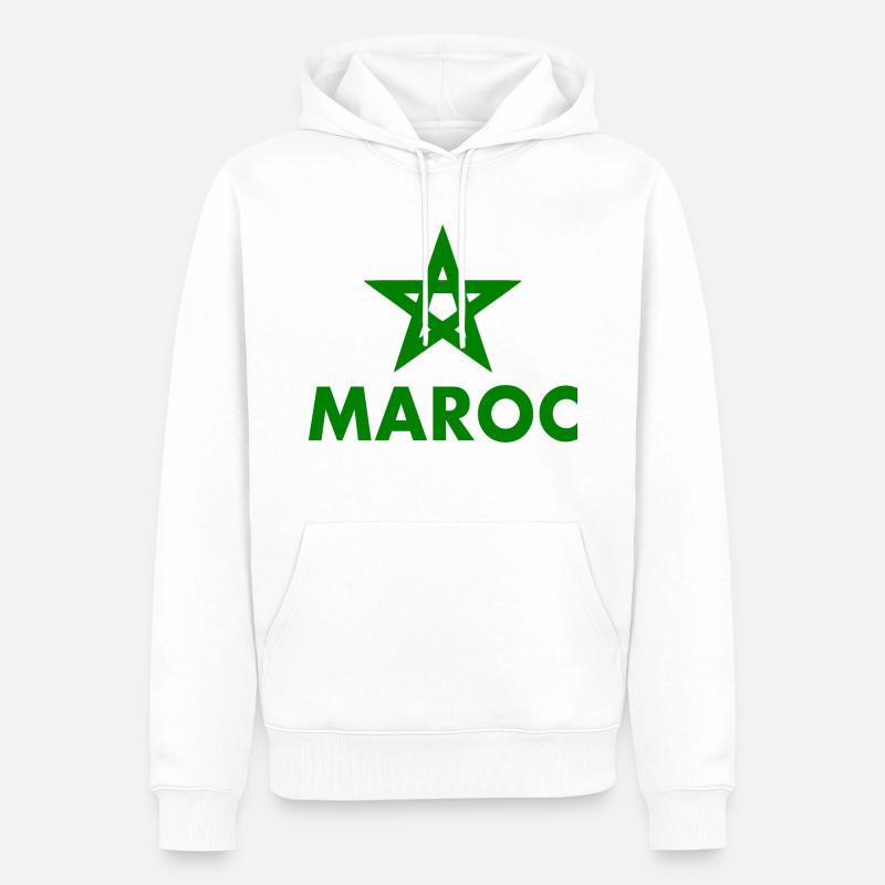 Maroc - Sweat à capuche Premium bio Homme - blanc
