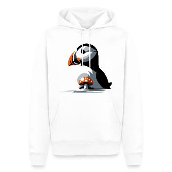 Papageitaucher und Fliegenpilz - Männer Premium Bio Hoodie - Weiß - Vorne - Nico (187cm)