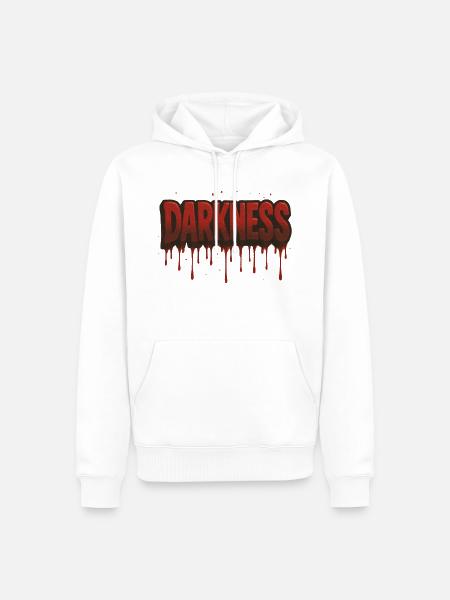Graffiti DUNKELHEIT tropft - Männer Premium Bio Hoodie - Weiß