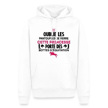 Cette Princesse Porte Des Bottes D équitation - Sweat à capuche Premium bio Homme - blanc - Devant - Nico (187cm)