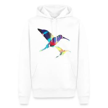 Colibri, Oiseau, Aquarelle, Peinture, Oiseaux, Graffiti - Sweat à capuche Premium bio Homme - blanc - Devant - Nico (187cm)