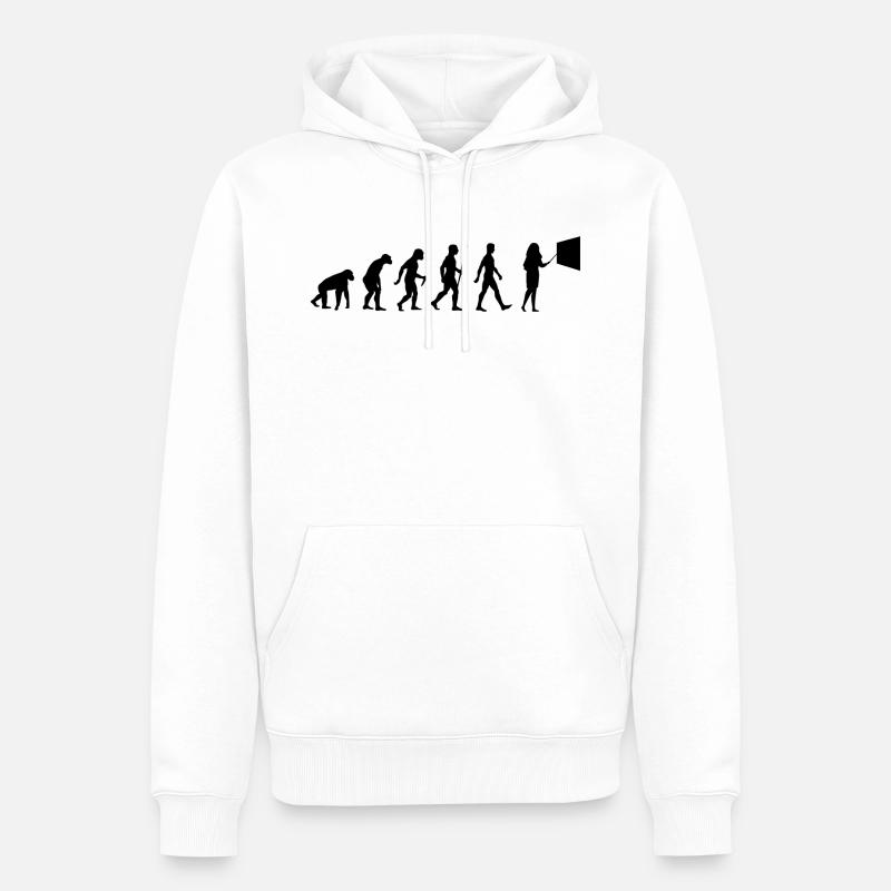 Lehrerin Evolution Schule Frauen - Männer Premium Bio Hoodie - Weiß