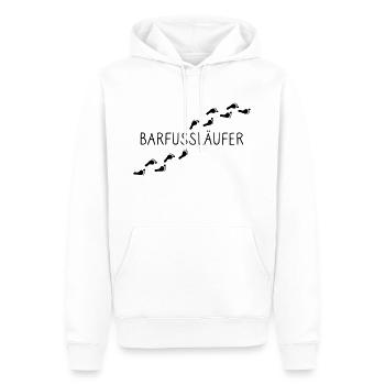 Barfußläufer; für Läufer die barfuß laufen - Männer Premium Bio Hoodie - Weiß - Vorne - Nico (187cm)