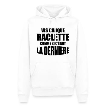 Raclette, Käse, Schmelzkäse - Männer Premium Bio Hoodie - Weiß - Vorne - Nico (187cm)
