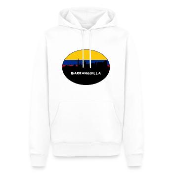 Barranquilla Kolumbien Flagge Skyline Silhouette Trav - Männer Premium Bio Hoodie - Weiß - Vorne - Nico (187cm)
