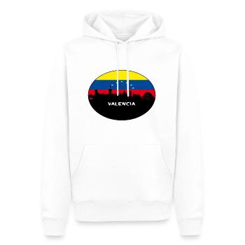 Valence Venezuela Drapeau Skyline Voyage Silhouette - Sweat à capuche Premium bio Homme - blanc - Devant - Nico (187cm)