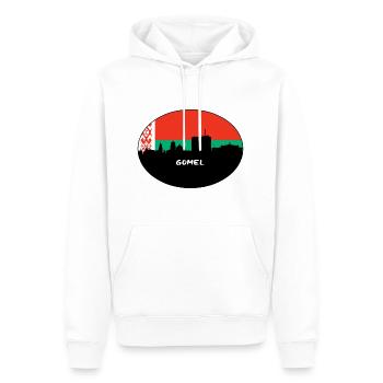 Gomel Belarus Flag Skyline Silhouette Travel - Men’s Premium Organic Hoodie - white - Front - Nico (187cm)