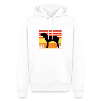 Bleu De Gascogne Grand Dog Silhouette Retro Sunset - Sweat à capuche Premium bio Homme - blanc - Devant - Nico (187cm)