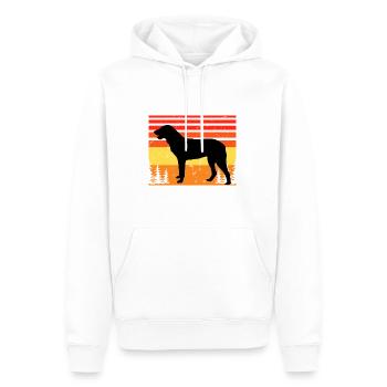 Cao De Castro Laboreiro Dog Silhouette Retro Sun - Men’s Premium Organic Hoodie - white - Front - Nico (187cm)
