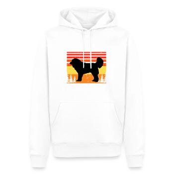Georgischer Schäferhund Liebe Silhouette Retro Sonnenuntergang - Männer Premium Bio Hoodie - Weiß - Vorne - Nico (187cm)