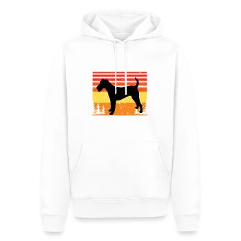 Irish Terrier Dog Lover Silhouette Vintage Sunset - Sweat à capuche Premium bio Homme - blanc - Devant - Nico (187cm)
