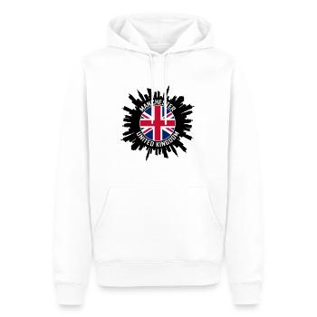 Manchester Skyline UK Flagge Reisesouvenir - Männer Premium Bio Hoodie - Weiß - Vorne - Nico (187cm)