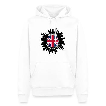 Croydon Skyline UK Flagge Reise-Souvenir - Männer Premium Bio Hoodie - Weiß - Vorne - Nico (187cm)