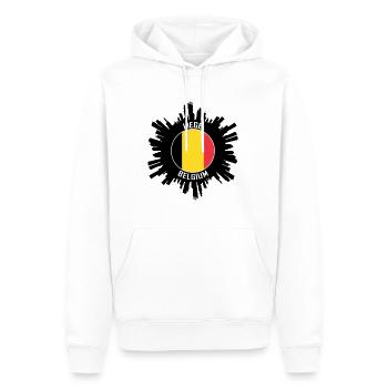 Liège Skyline Belgique Flag Souvenir de voyage - Sweat à capuche Premium bio Homme - blanc - Devant - Nico (187cm)
