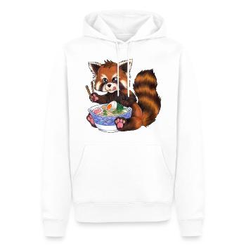 Niedlicher Roter Panda mit Ramen Nudeln Geschenk - Männer Premium Bio Hoodie - Weiß - Vorne - Nico (187cm)