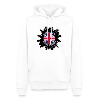Bournemouth Skyline Uk Flag Souvenir de voyage - Sweat à capuche Premium bio Homme - blanc - Devant - Nico (187cm)