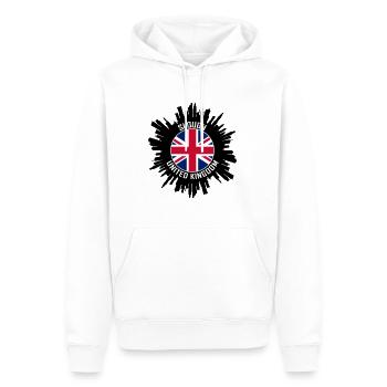 Slough Skyline UK Flagge Reise-Souvenir - Männer Premium Bio Hoodie - Weiß - Vorne - Nico (187cm)