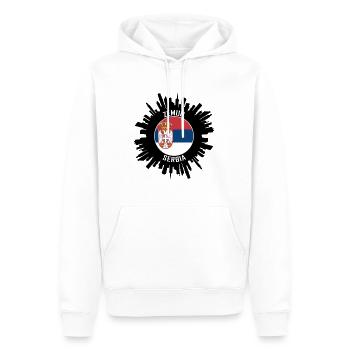 Zemun Skyline Serbie Flag Souvenir de voyage - Sweat à capuche Premium bio Homme - blanc - Devant - Nico (187cm)