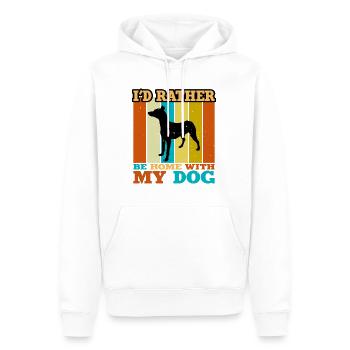 Chien courant andalou Chien amoureux Silhouette Rétro Coucher de soleil - Sweat à capuche Premium bio Homme - blanc - Devant - Nico (187cm)