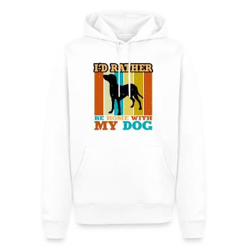 Bleu De Gascogne Petit Dog Silhouette Retro Sunset - Männer Premium Bio Hoodie - Weiß - Vorne - Nico (187cm)