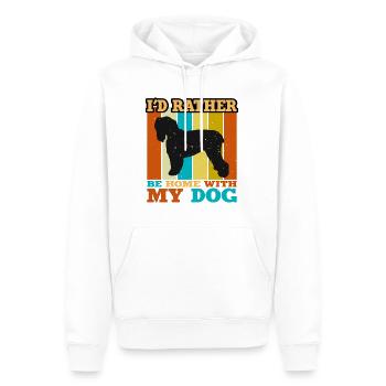 Noir Terrier Russe Chien Silhouette Rétro Coucher de Soleil - Sweat à capuche Premium bio Homme - blanc - Devant - Nico (187cm)