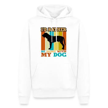 Broholmer Hundeliebhaber Silhouette Vintage Sunset - Männer Premium Bio Hoodie - Weiß - Vorne - Nico (187cm)