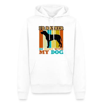 Braque du Bourbonnais Hund Silhouette Retro Sonnenuntergang - Männer Premium Bio Hoodie - Weiß - Vorne - Nico (187cm)