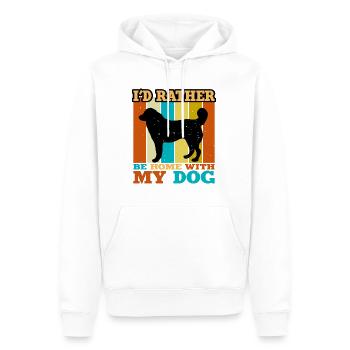 Bucovina Berger Chien Amour Silhouette Rétro Coucher de Soleil - Sweat à capuche Premium bio Homme - blanc - Devant - Nico (187cm)