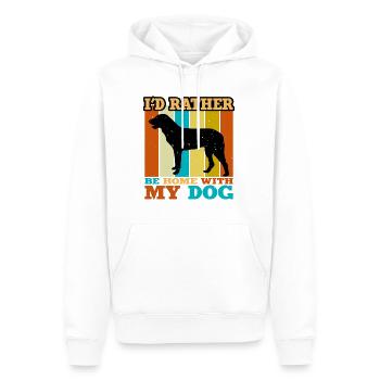 Cao De Castro Laboreiro Dog Silhouette Retro Sun - Men’s Premium Organic Hoodie - white - Front - Nico (187cm)