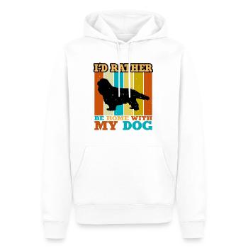 Kavalier Hund Liebhaber Silhouette Vintage Sonnenuntergang - Männer Premium Bio Hoodie - Weiß - Vorne - Nico (187cm)