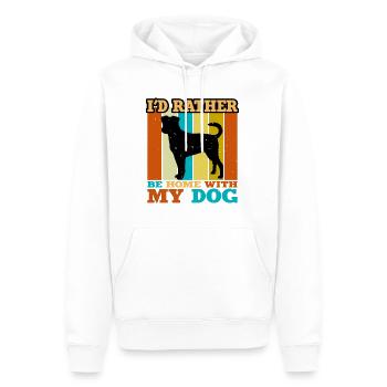 Chien de ferme suédois danois Silhouette Retro Coucher de soleil - Sweat à capuche Premium bio Homme - blanc - Devant - Nico (187cm)