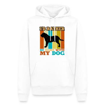Dogue De Bordeaux Hundeliebe Silhouette Retro Sonnenuntergang - Männer Premium Bio Hoodie - Weiß - Vorne - Nico (187cm)