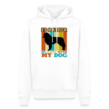 Berger Anglais Chien Amoureux Silhouette Rétro Coucher de soleil - Sweat à capuche Premium bio Homme - blanc - Devant - Nico (187cm)