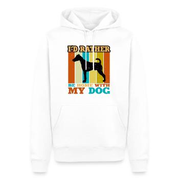 Fox Terrier Smooth Dog Silhouette Retro Sunset - Sweat à capuche Premium bio Homme - blanc - Devant - Nico (187cm)